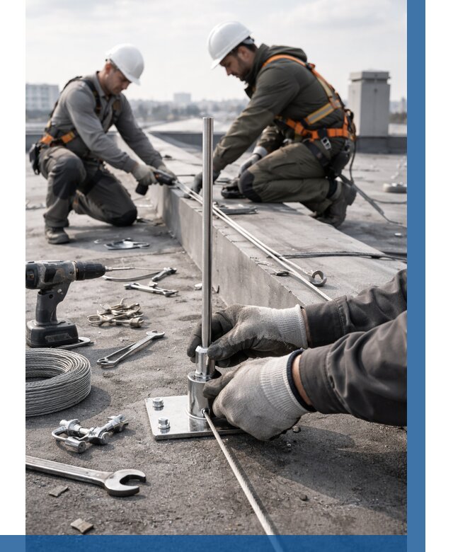 Монтаж молниезащиты на кровле в Севастополе цена от 25803 р. | ВЫСОТНИК-Сев