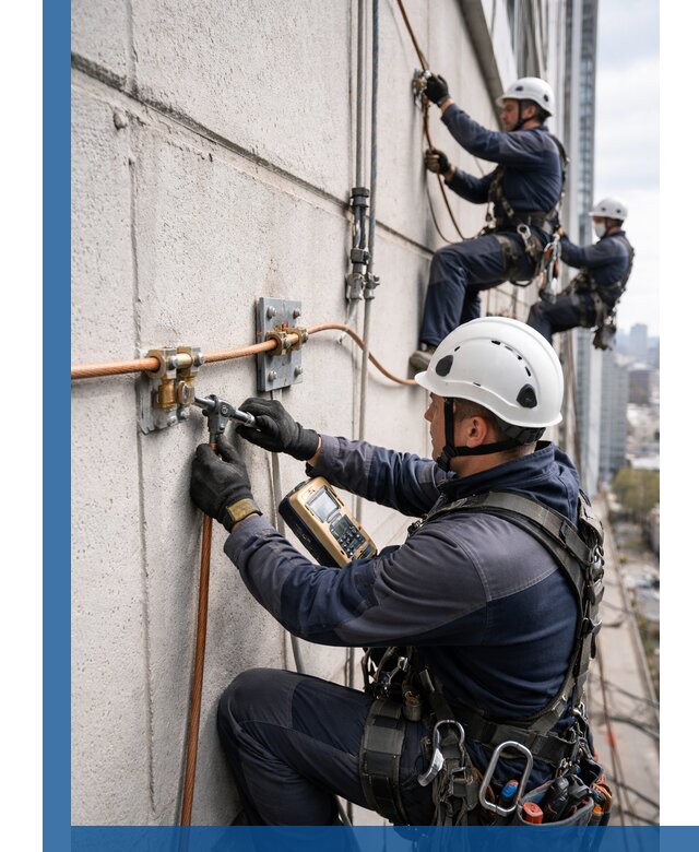 Монтаж системы заземления здания и молниезащиты в Севастополе