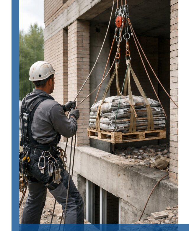 Подъем материалов на этаж веревками в Севастополе оперативно