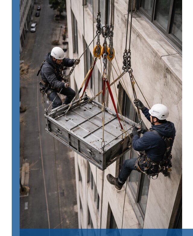 Спуск и подъем грузов по фасаду в Севастополе для зданий