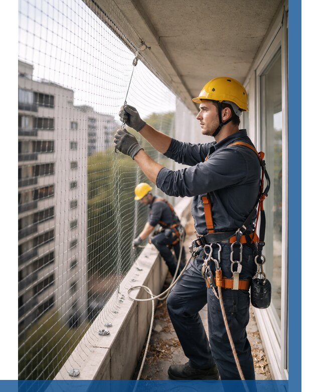 Монтаж сетки от птиц в Севастополе от 4644 р. | ВЫСОТНИК-Сев